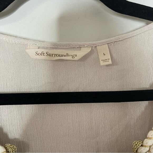 Soft Surroundings tassel clementine long sleeves blouse size large - Picture 7 of 8